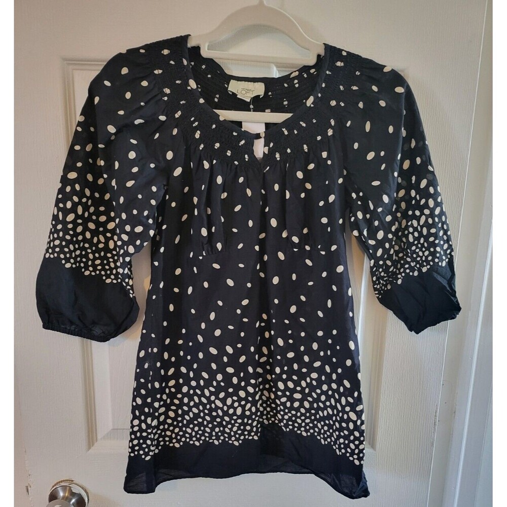 Loft Blouse Black and White Size 2